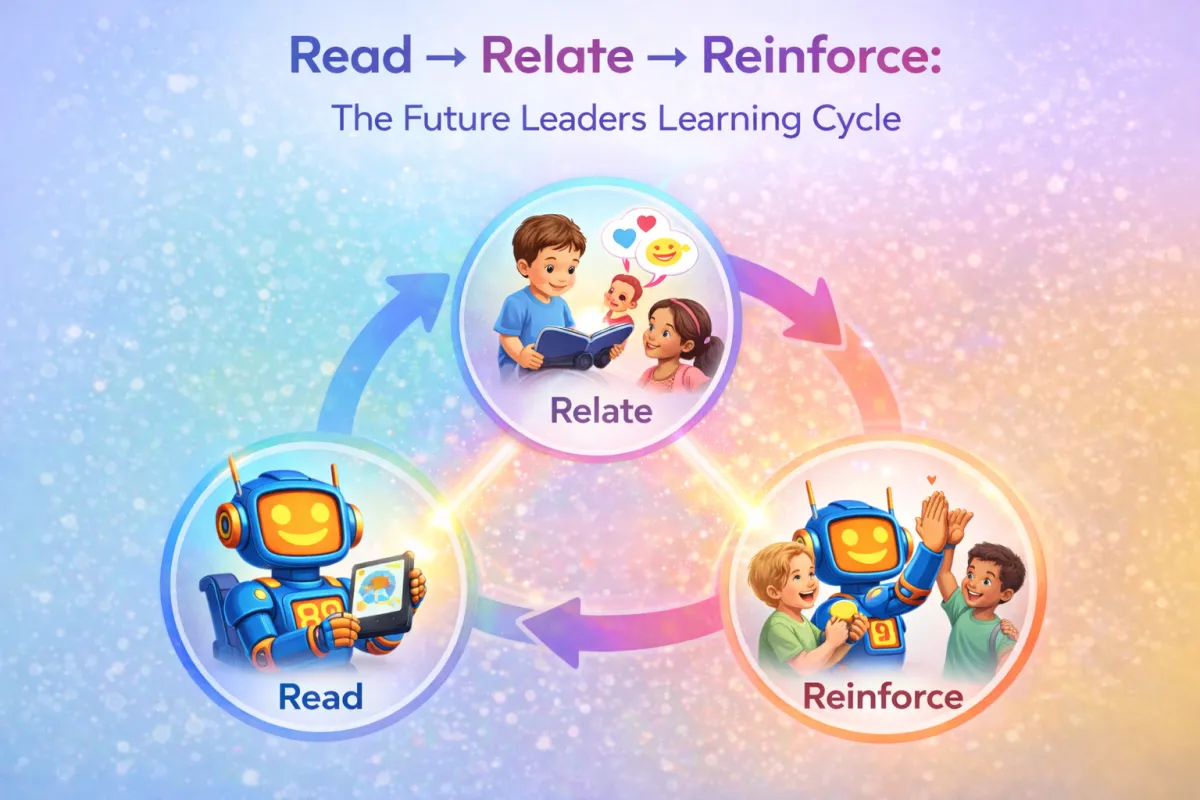 Future Leaders Academy - Read - Relate - Reinforce model