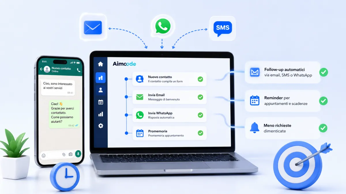 Hub di connessione multicanale WhatsApp e Email