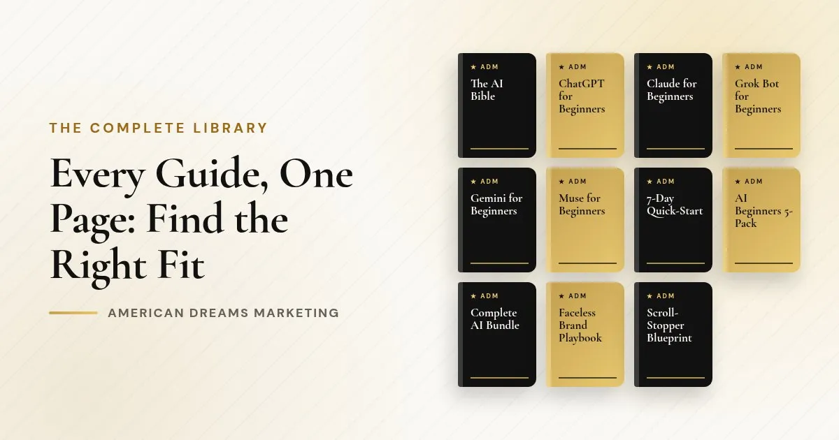 Illustration of eleven black and gold guide covers arranged in a grid