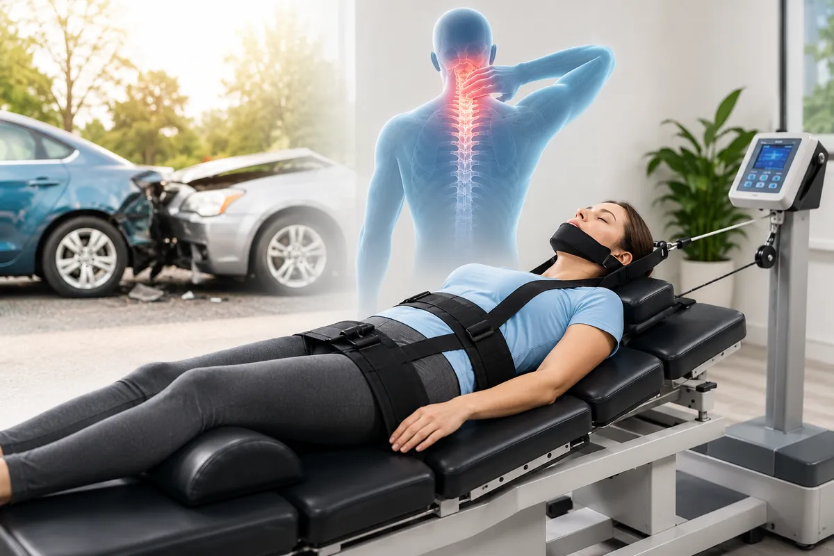 Modern therapy room with decompression equipment for recovery