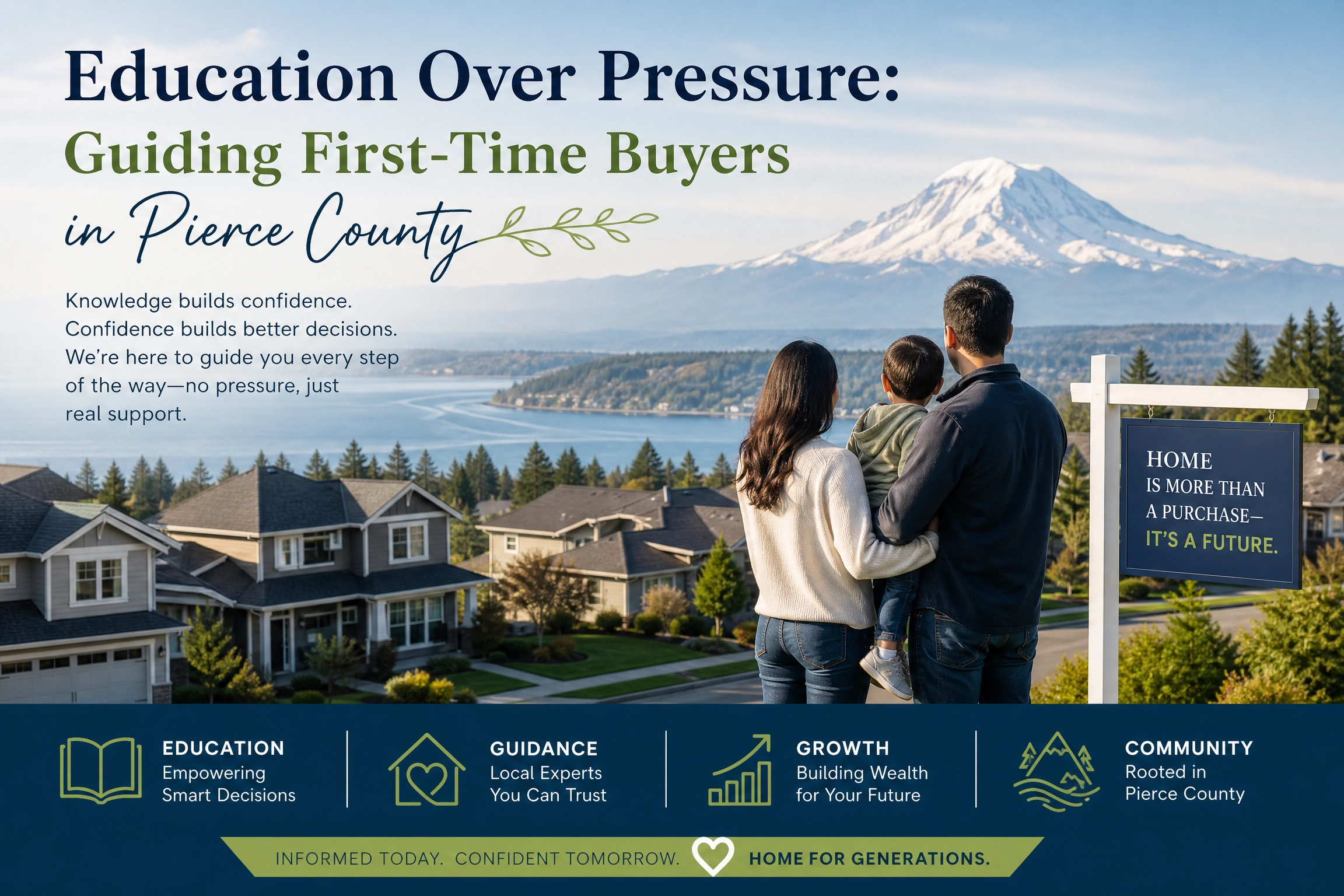 Education Over Pressure: Guiding First-Time Buyers in Pierce County Towards Confident Homeownership