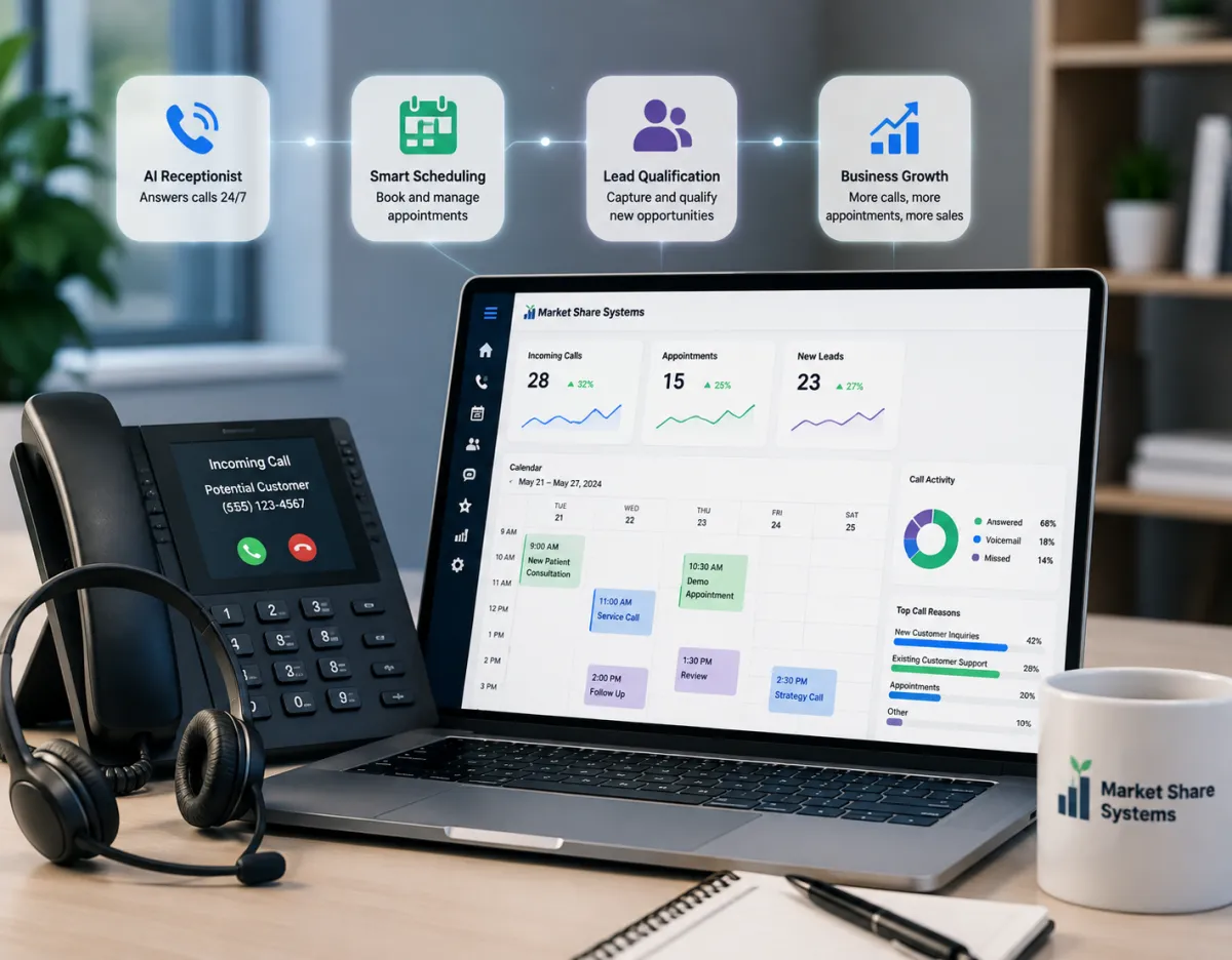 Professional local business representative answering a call
