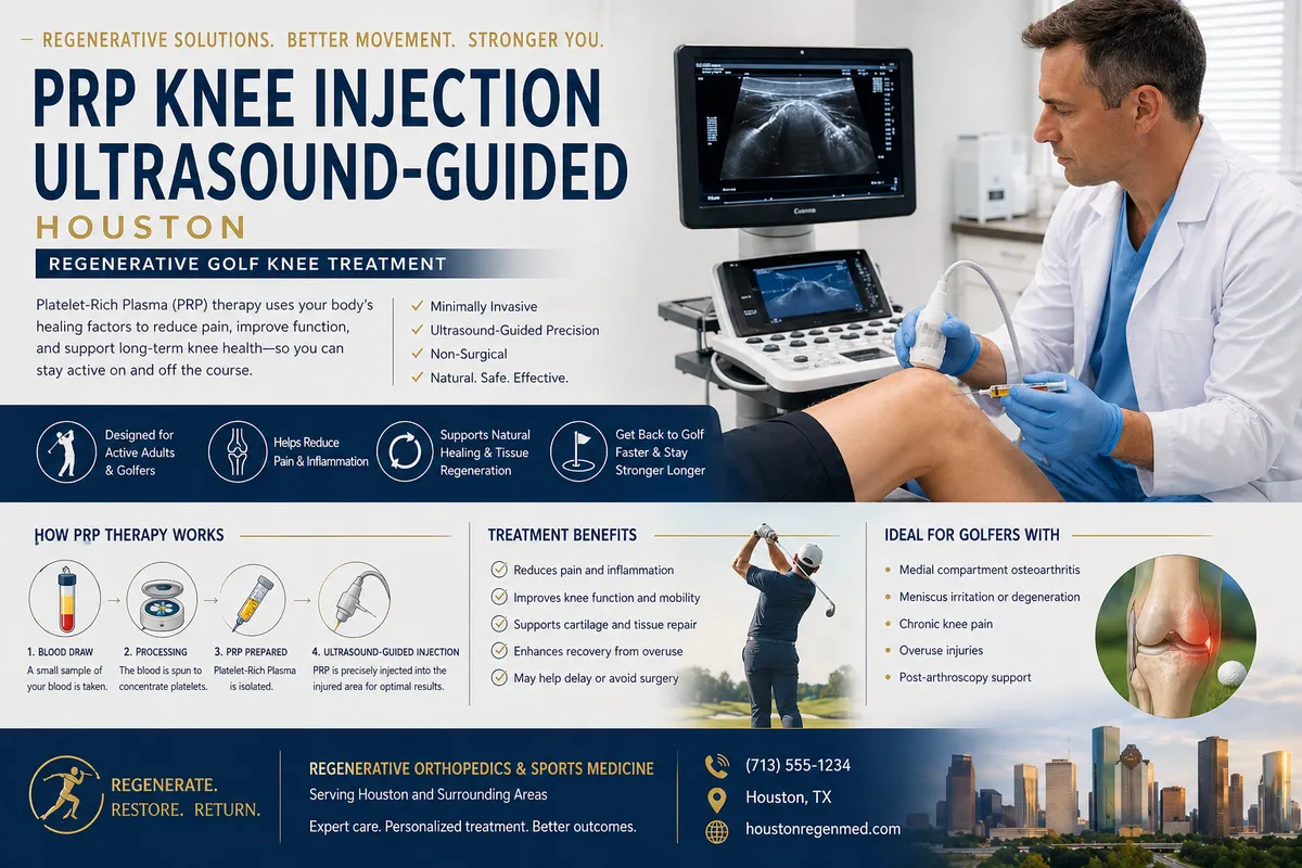 Ultrasound-guided regenerative knee treatment for golfers in Houston