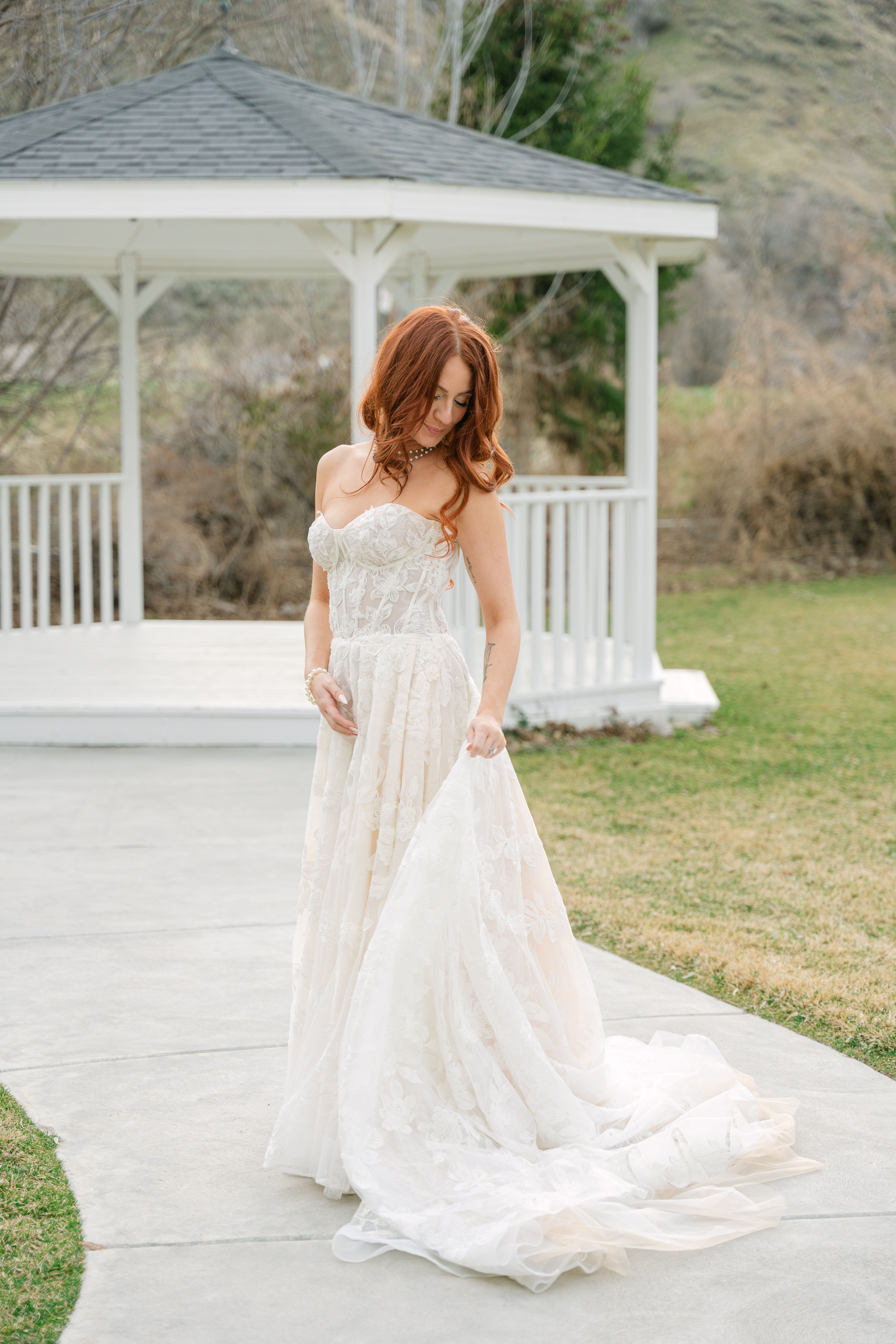 photo of bride outdoors