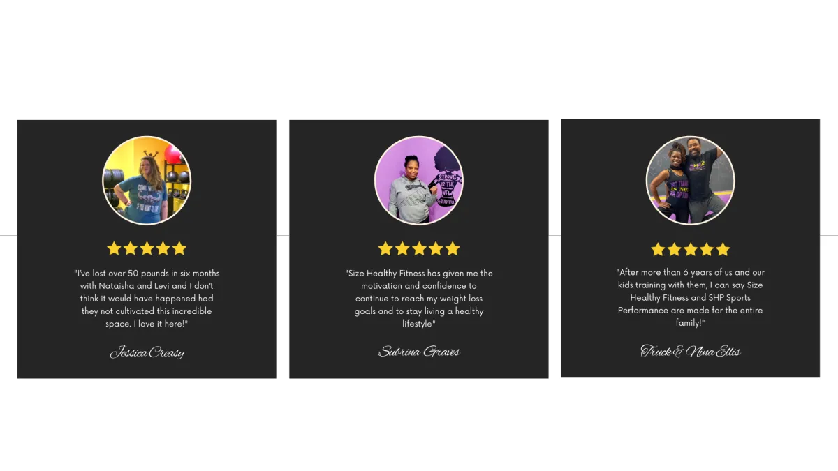 Size Healthy Fitness Personal Training Success Stories