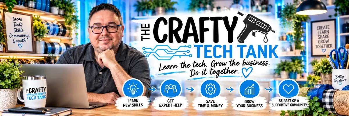 The Crafty Tech Tank: business and tech coaching for small business owners. Learn the tech, grow the business, do it together.
