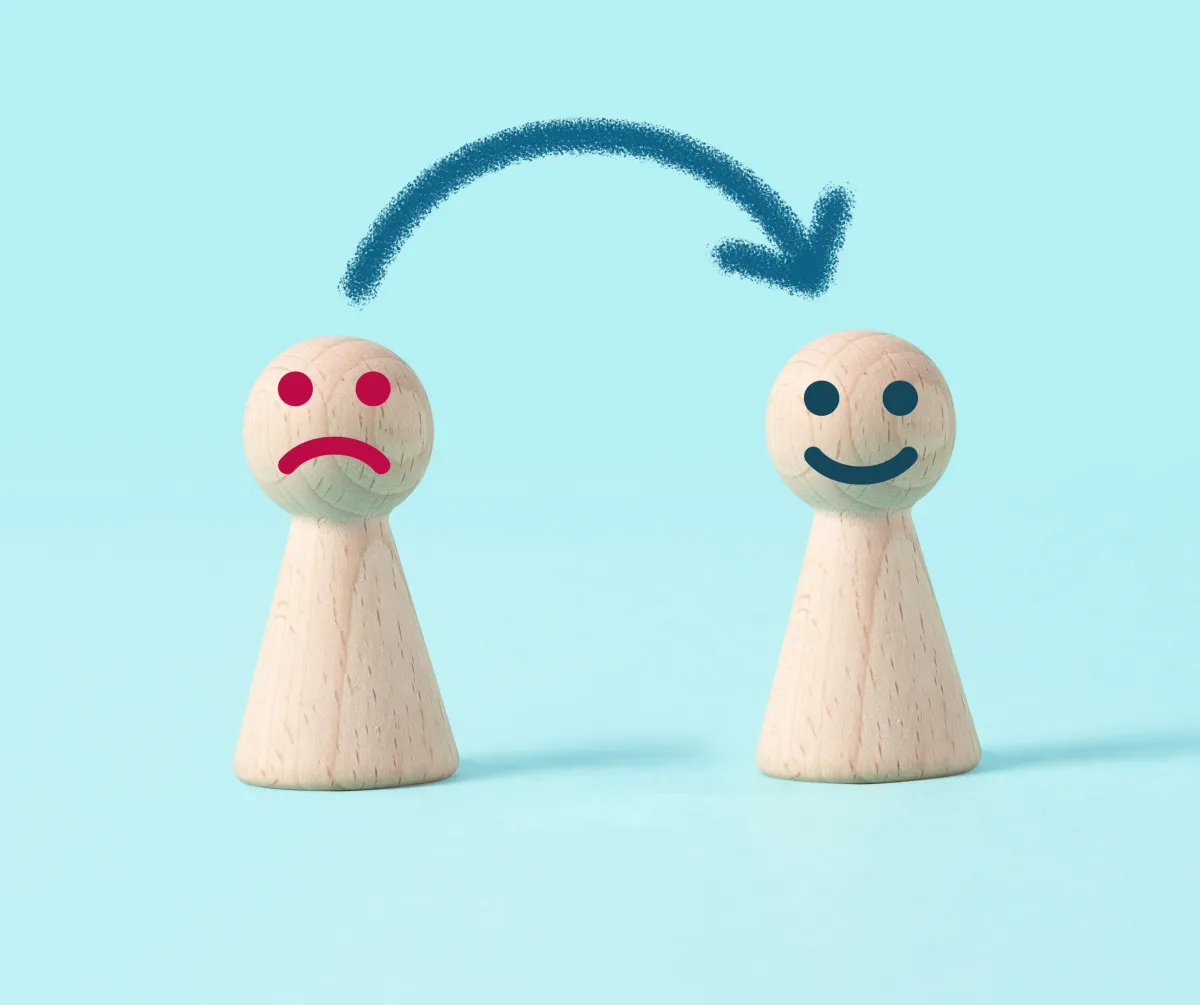 Employee wellbeing survey with sad, neutral, and happy checkboxes