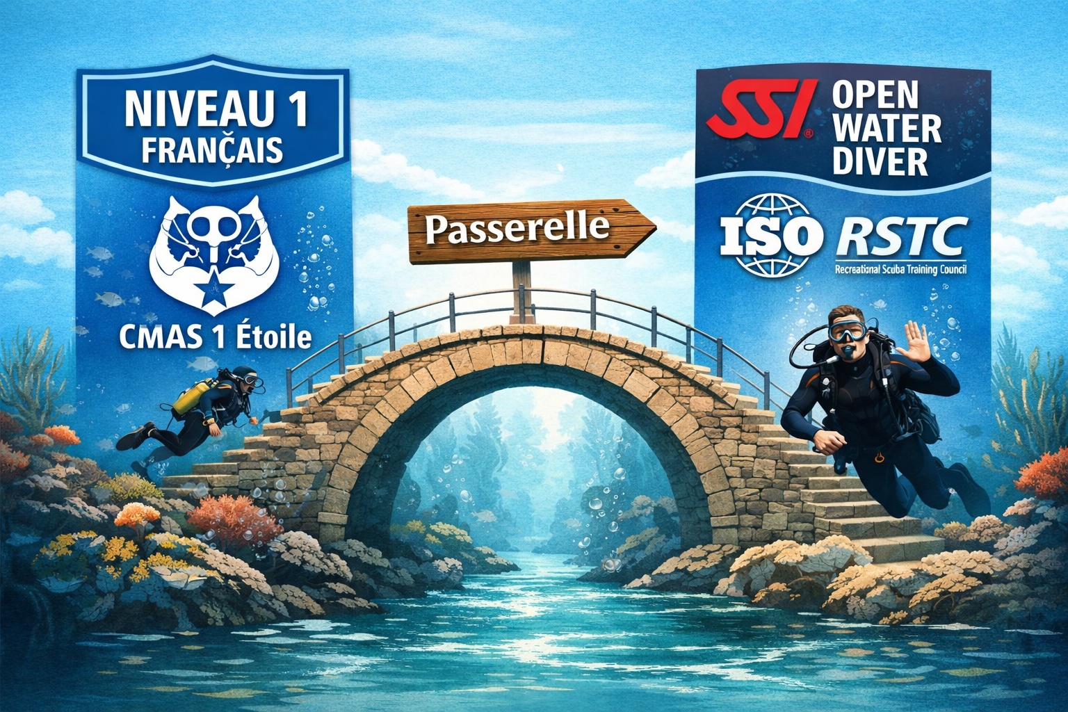Passerelle Niveau 1 → Open Water Diver SSI