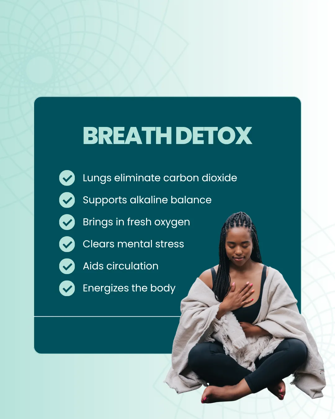 Person practicing mindful breathing for breath detox.