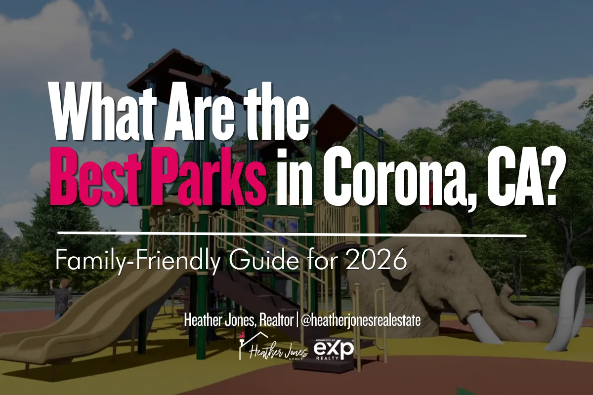 family friendly park in Corona CA playground green grass suburban neighborhood