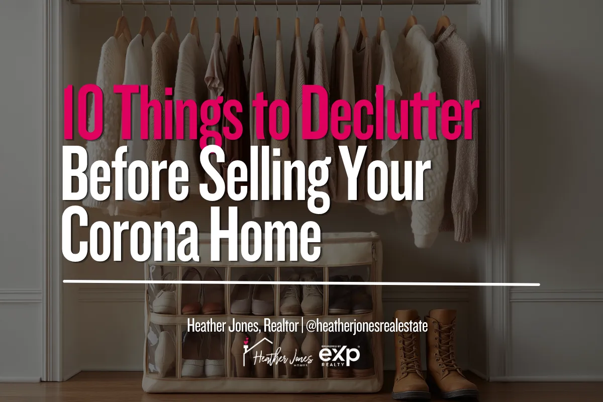 Decluttered and organized Corona CA home prepared for listing photos and showings