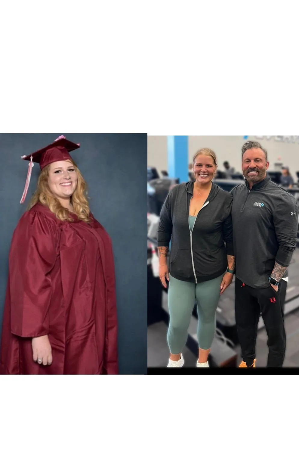 A candid moment of a man and woman high-fiving after a workout in a sunlit park, both wearing athletic gear and smiling. The background features green trees and open space, symbolizing achievement, partnership, and the positive results of a healthy lifestyle.