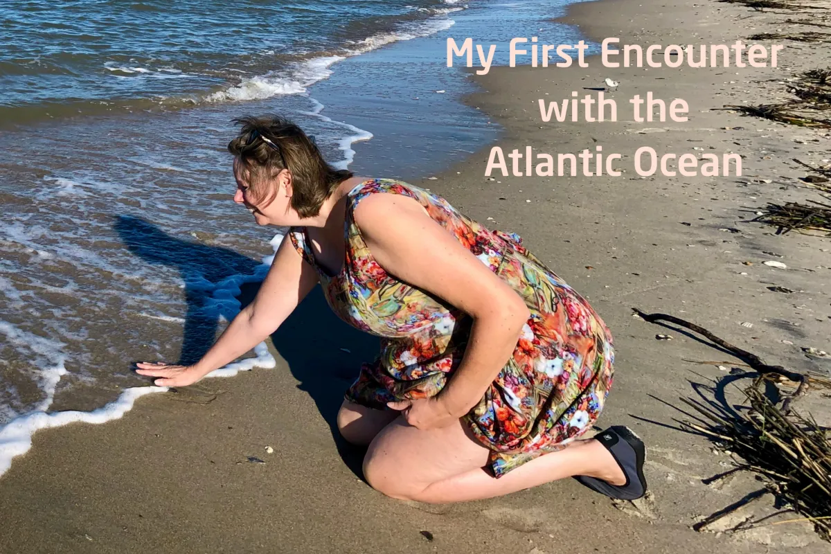 author on adventure by Atlantic Ocean
