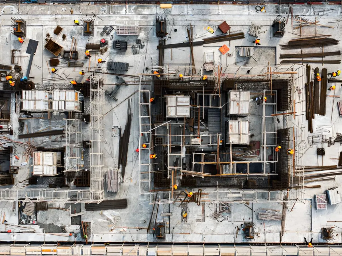 Finished concrete foundation slab for Elk Grove office building
