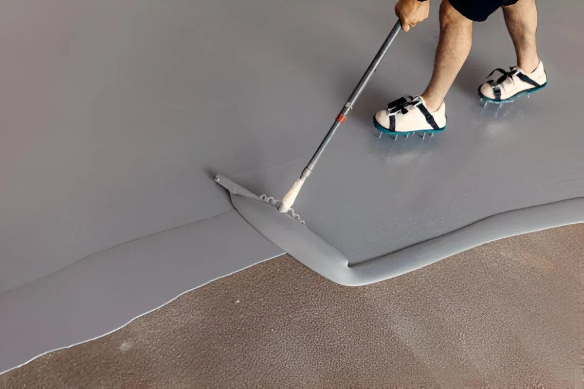 Skilled crew from a concrete driveway company near me laying fresh concrete