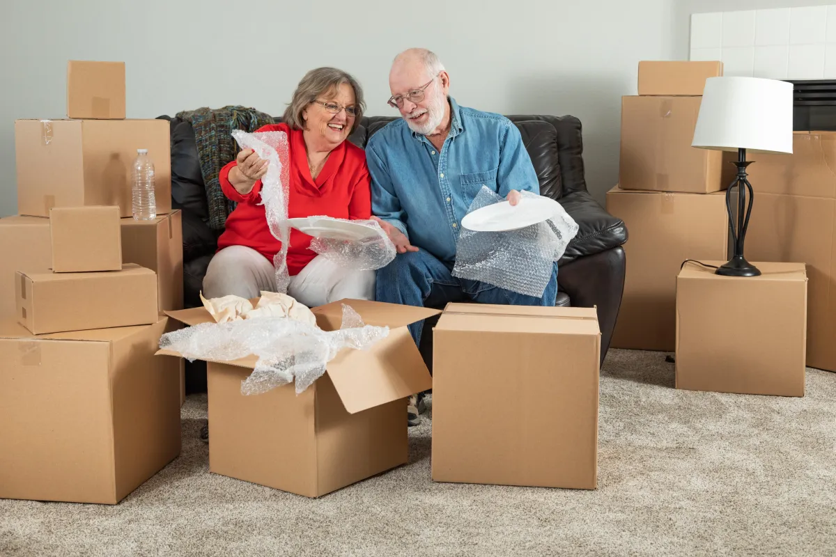 Elderly couple moving 