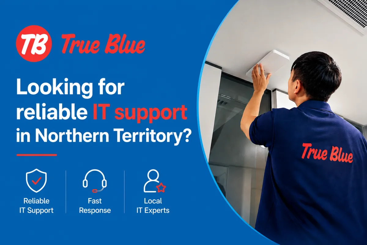 True Blue technician providing professional IT support in the Northern Territory