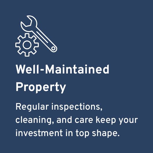 Graphic of well maintained property with short term rentals