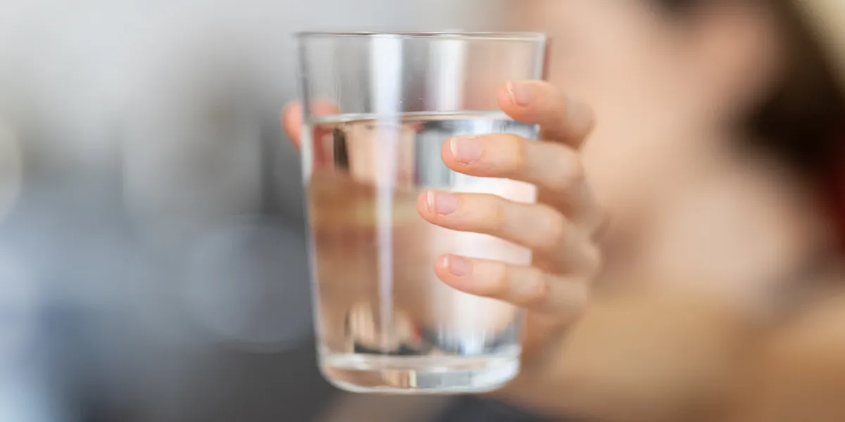 glass of clean drinkable water