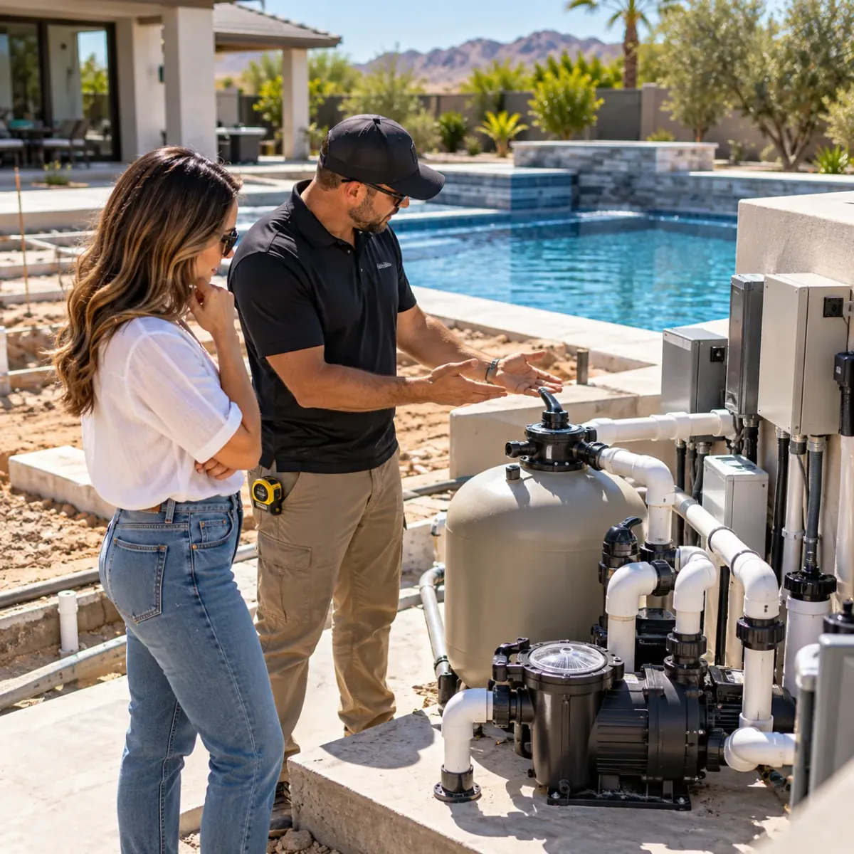 Pool professional planning Fusion44X installation for a new residential pool