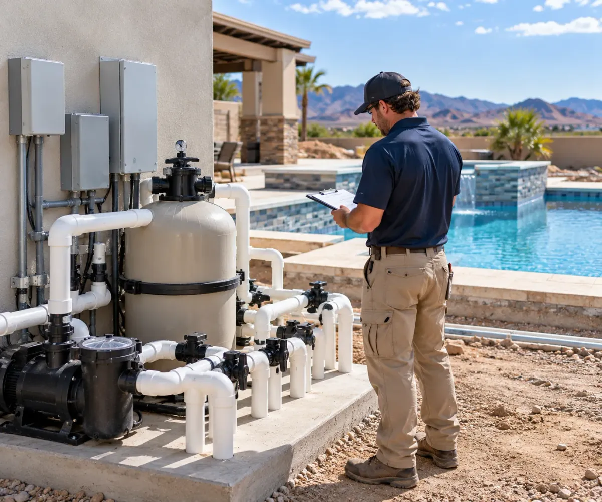 New residential pool project with equipment planning documents