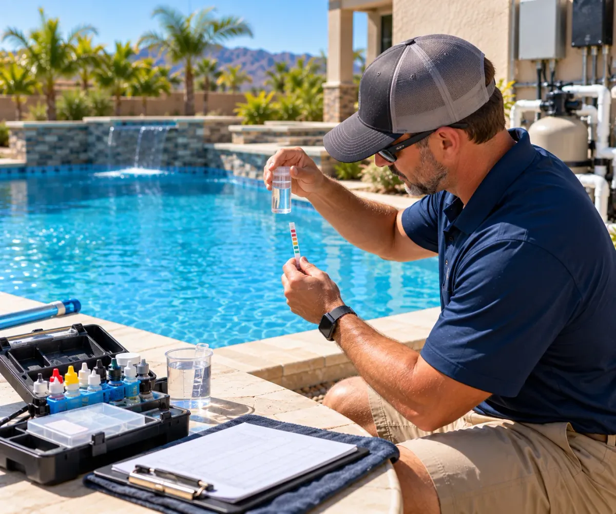 Documented pool water testing for a Fusion44X residential pool
