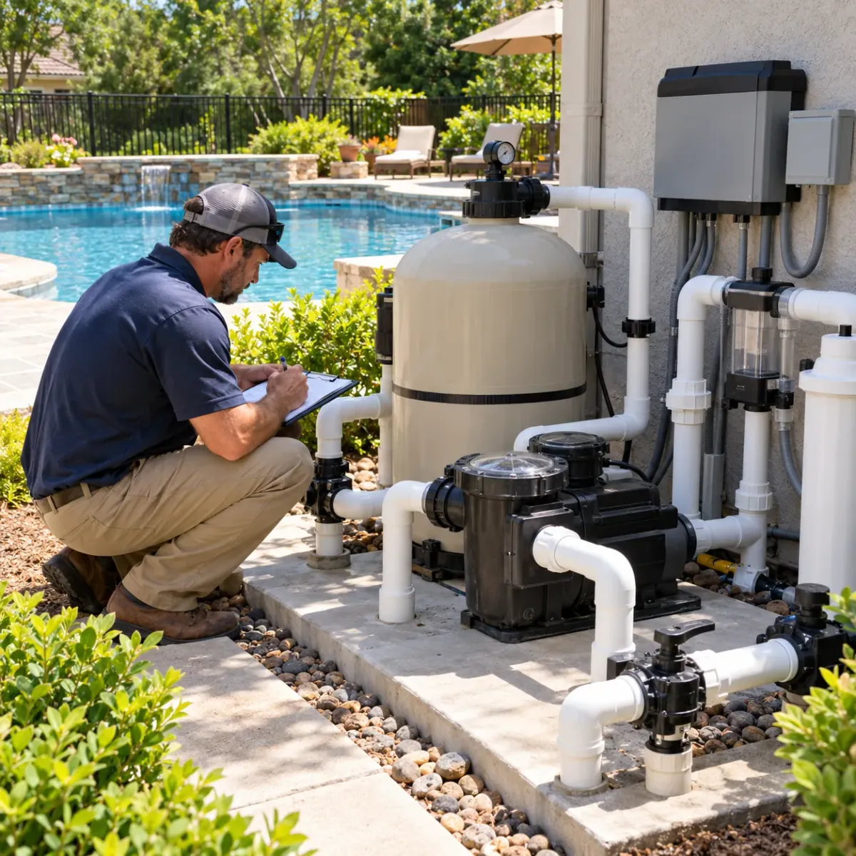 Existing chlorine or saltwater equipment being evaluated