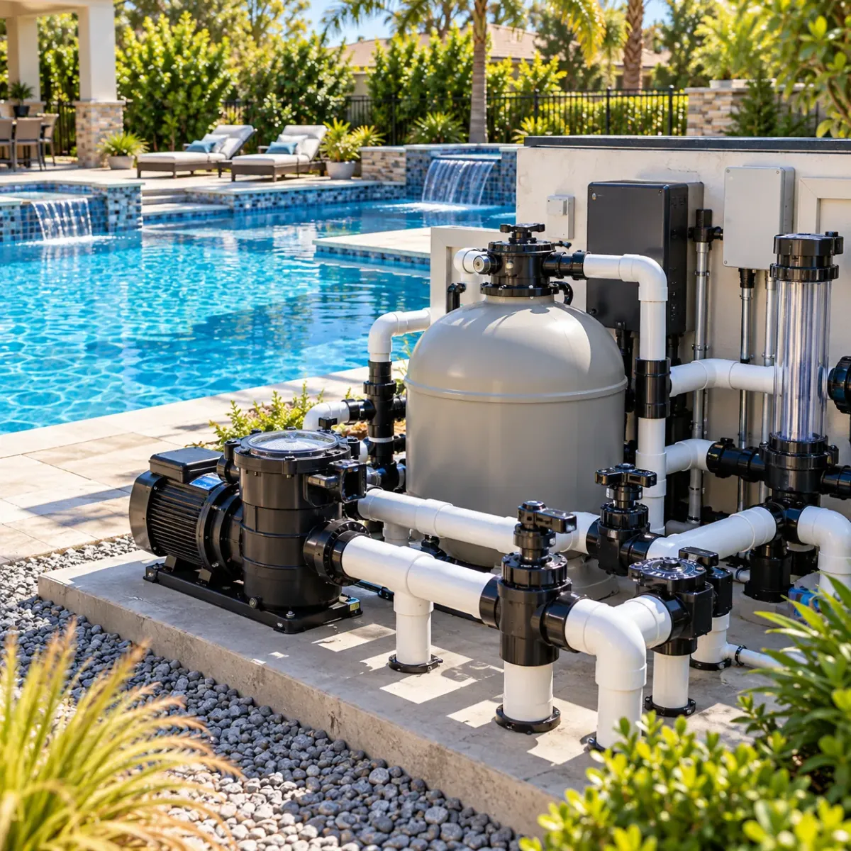 Residential pool equipment information used for a Fusion44X Pool Fit Check
