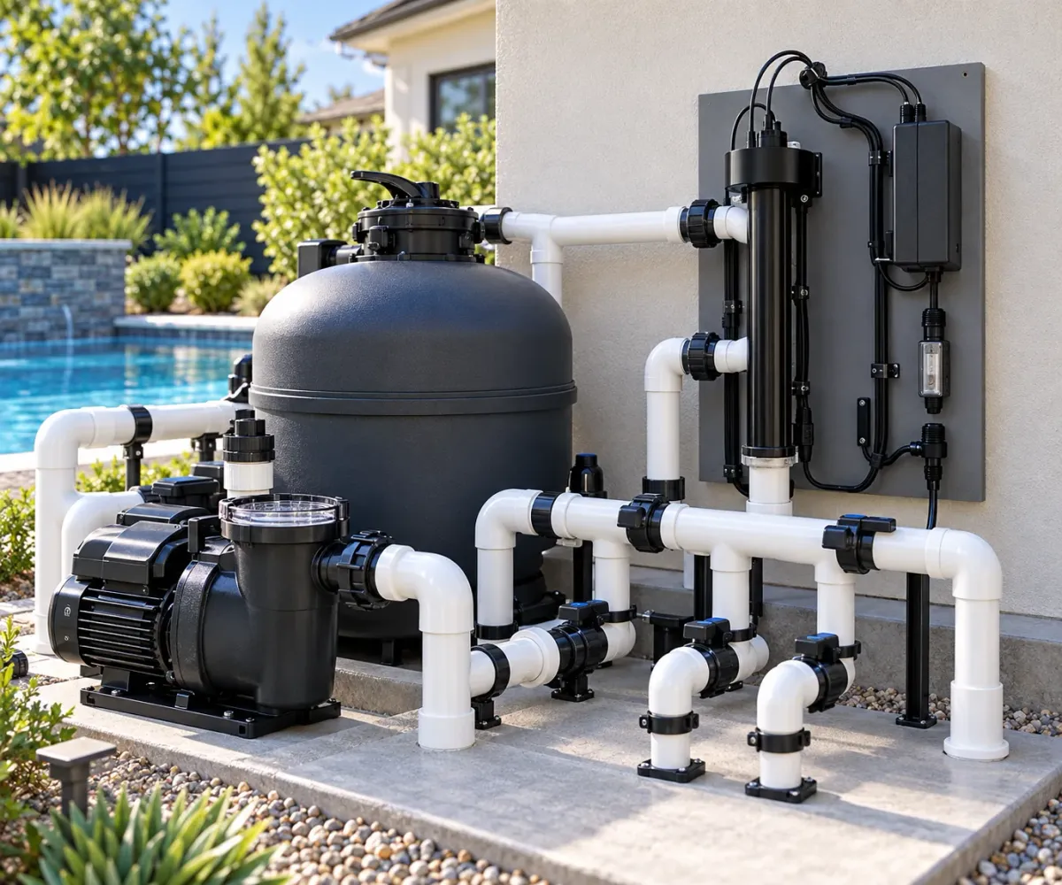 Fusion44X integrated with residential pool circulation and filtration equipment