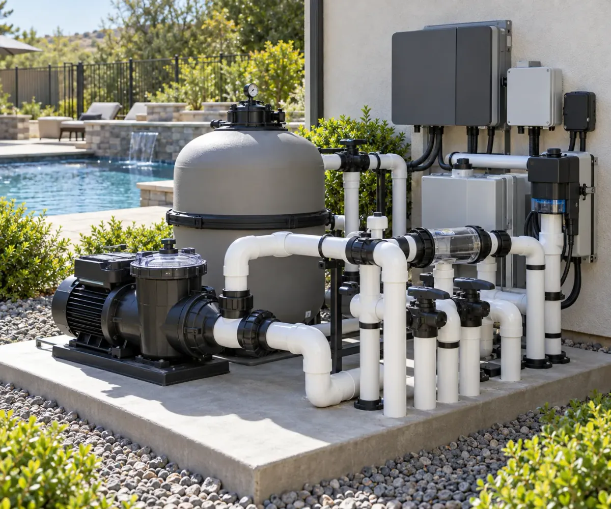 Fusion44X integrated with residential pool circulation and filtration equipment