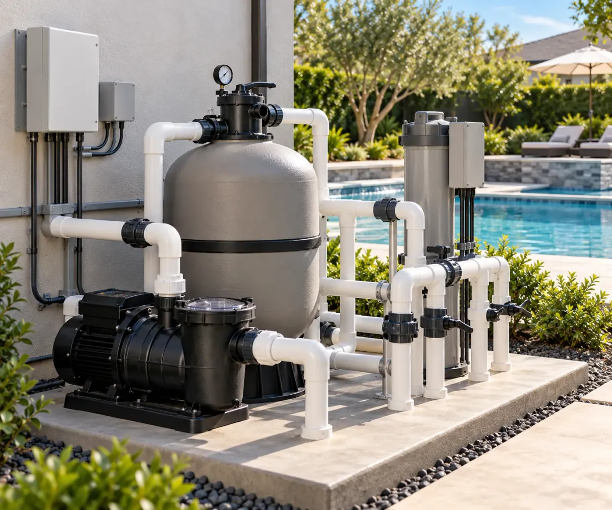 Fusion44X integrated with residential pool circulation and filtration equipment