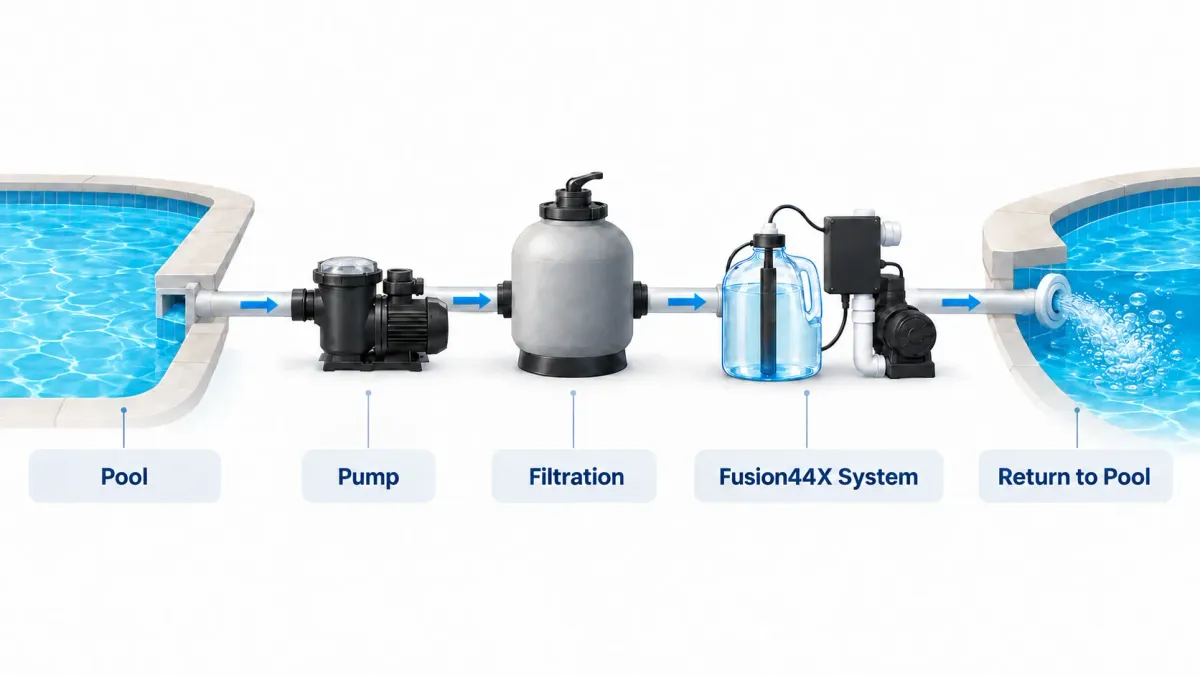 Conceptual Fusion44X pool circulation system flow