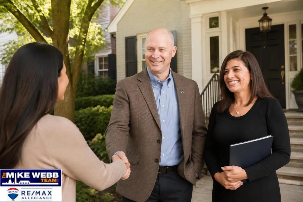 Adult child and real estate agent at Arlington VA home