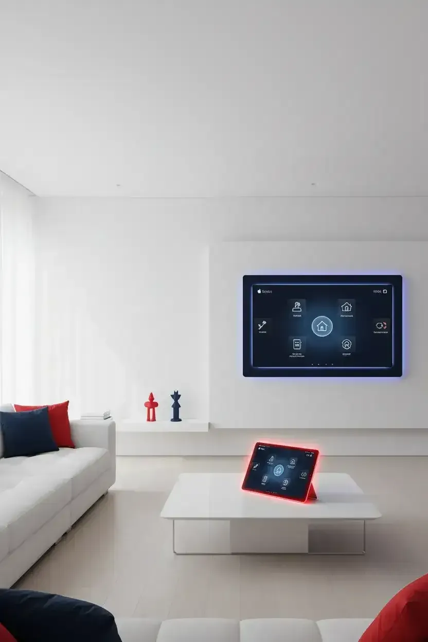 Smart home technology in a modern living space