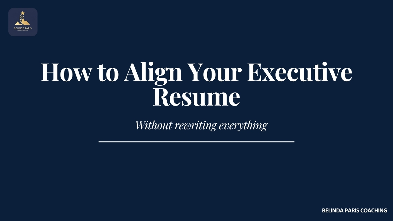 Senior professional aligning an executive resume to a specific role