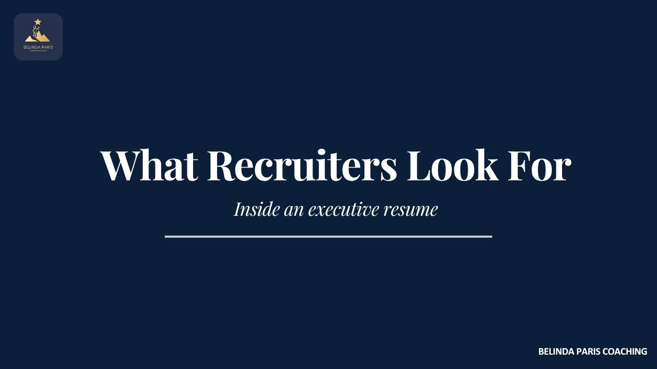 What Recruiters Actually Look for in an Executive Resume (Section by Section)