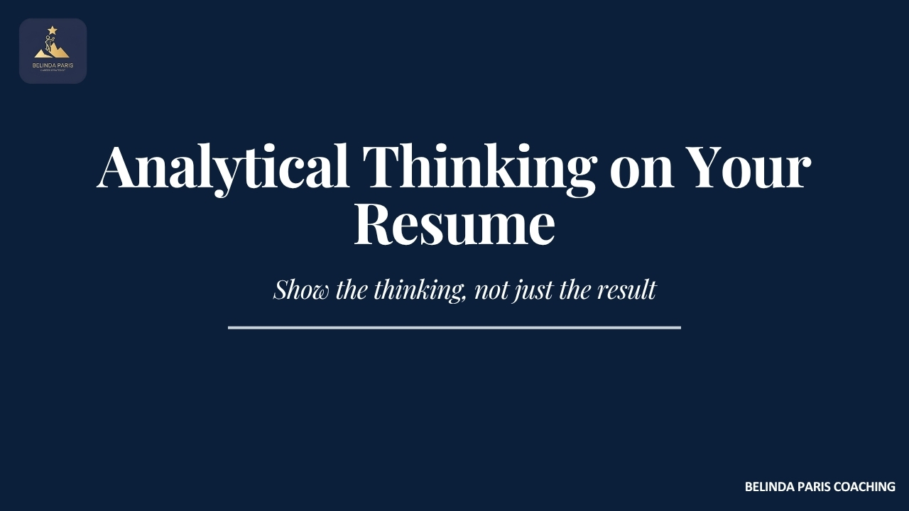 Analytical Thinking on Your Executive Resume