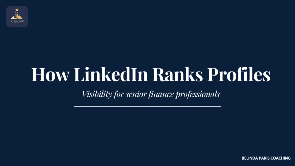 Senior finance professional reviewing LinkedIn visibility and profile reach