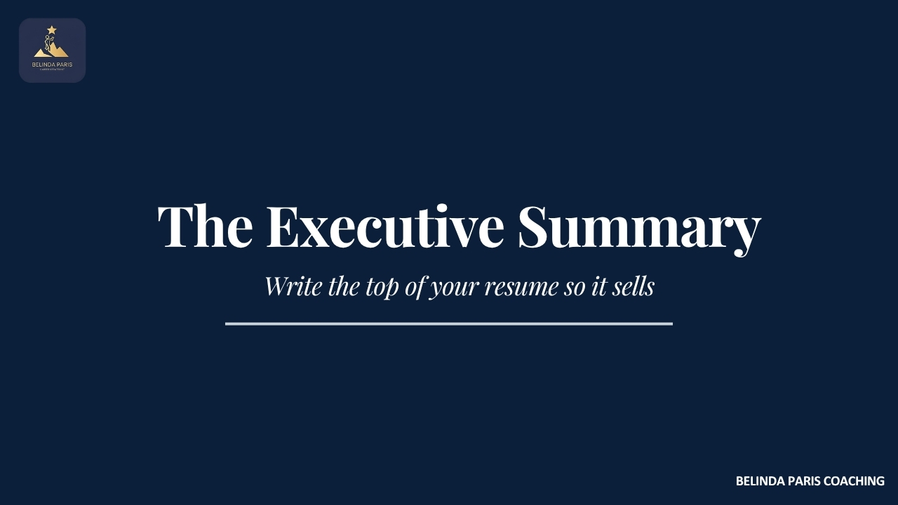 Senior executive reviewing the summary section at the top of a resume