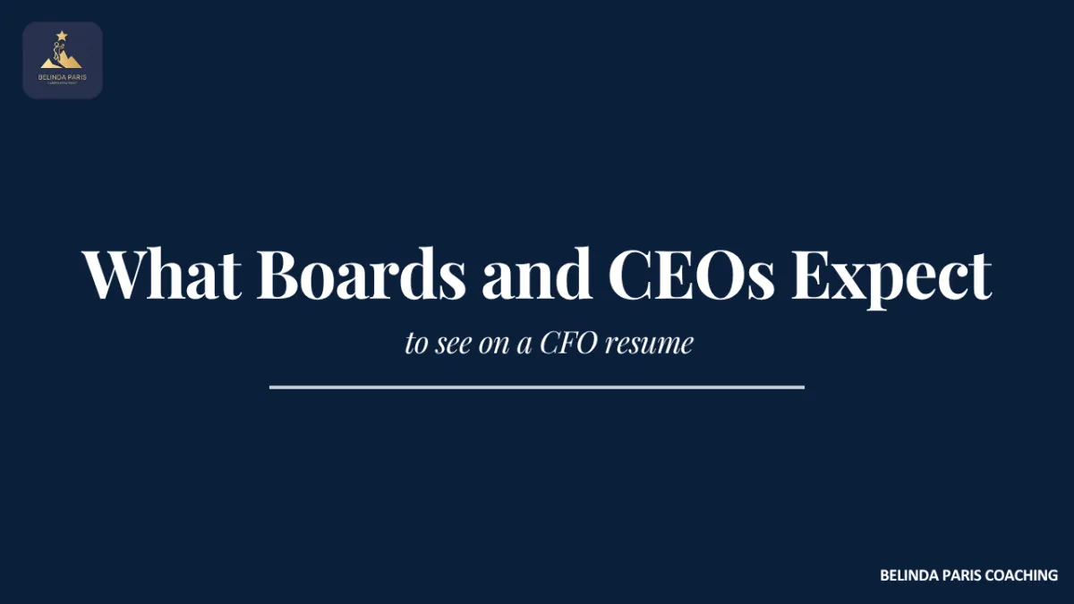 CFO resume showing board-level commercial and leadership impact