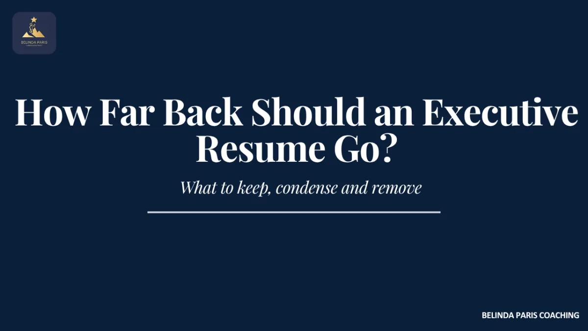 Senior executive reviewing which older career experience to include on a resume