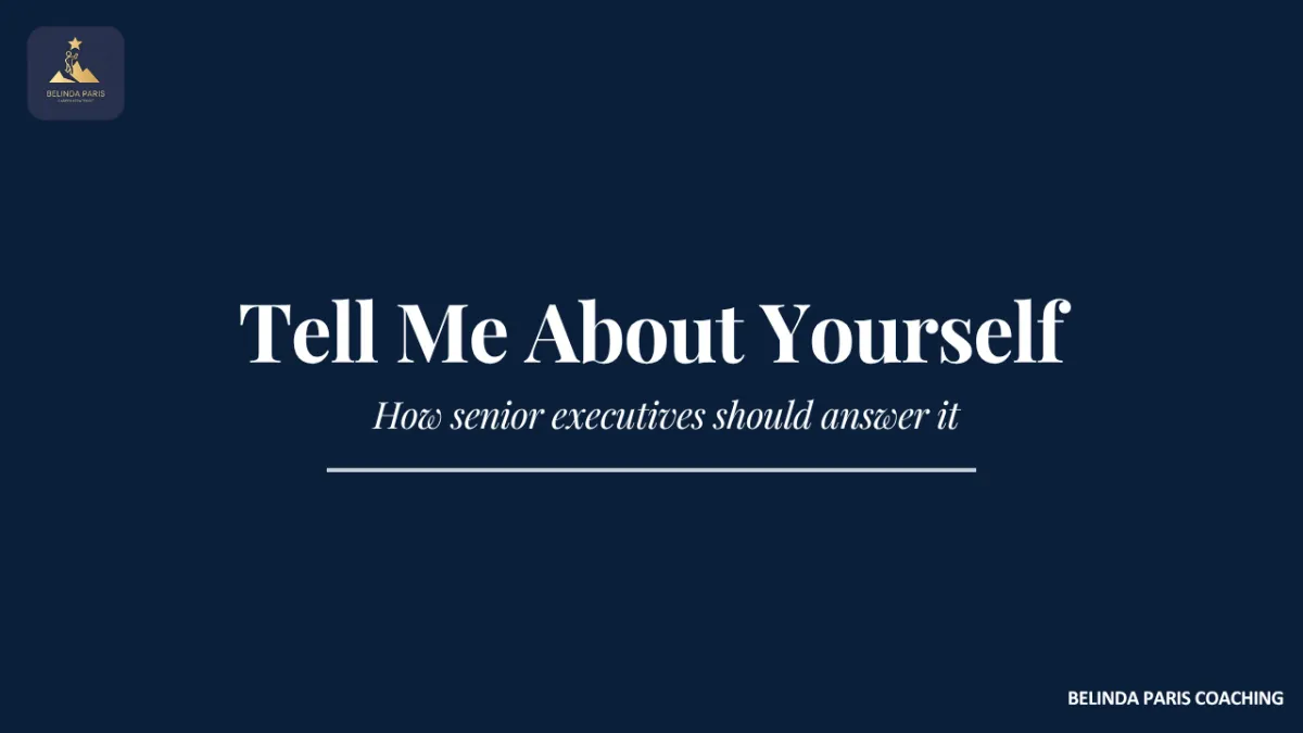 Senior executive answering the tell me about yourself question in an interview