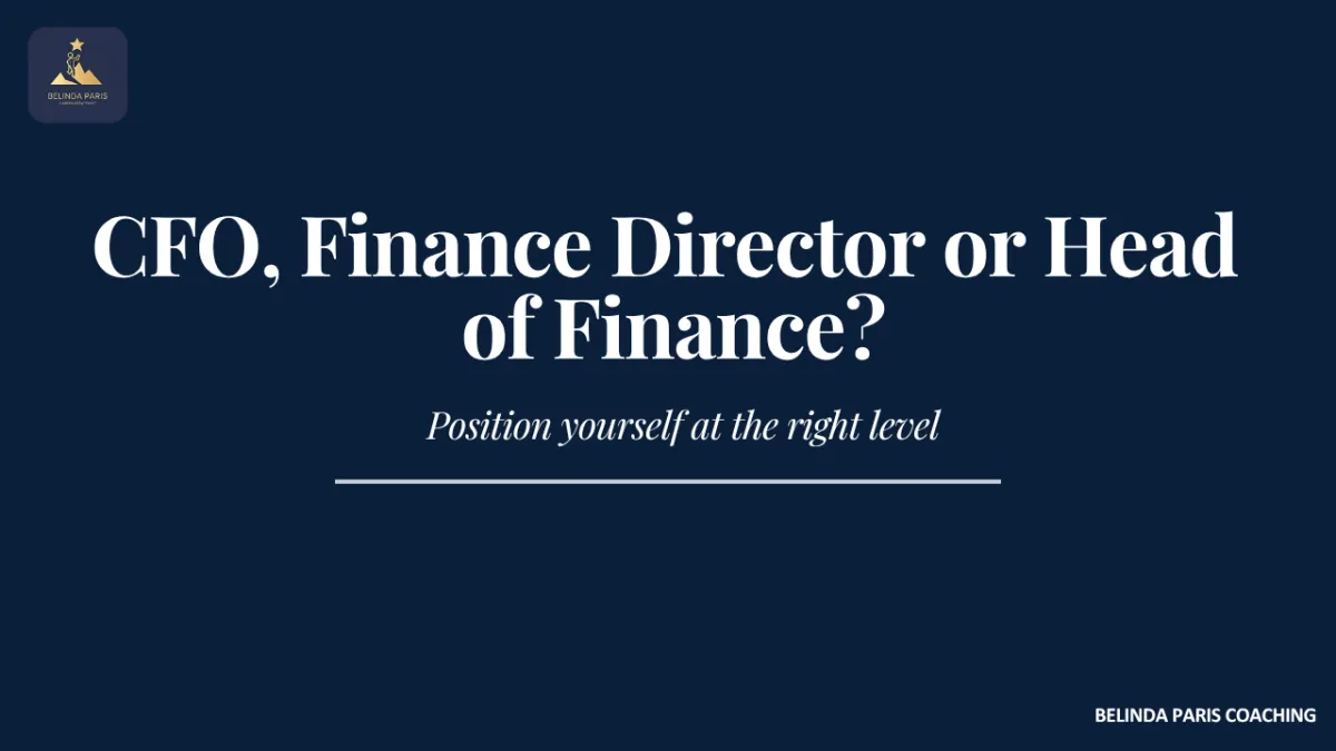 Senior finance leader comparing CFO Finance Director and Head of Finance career levels