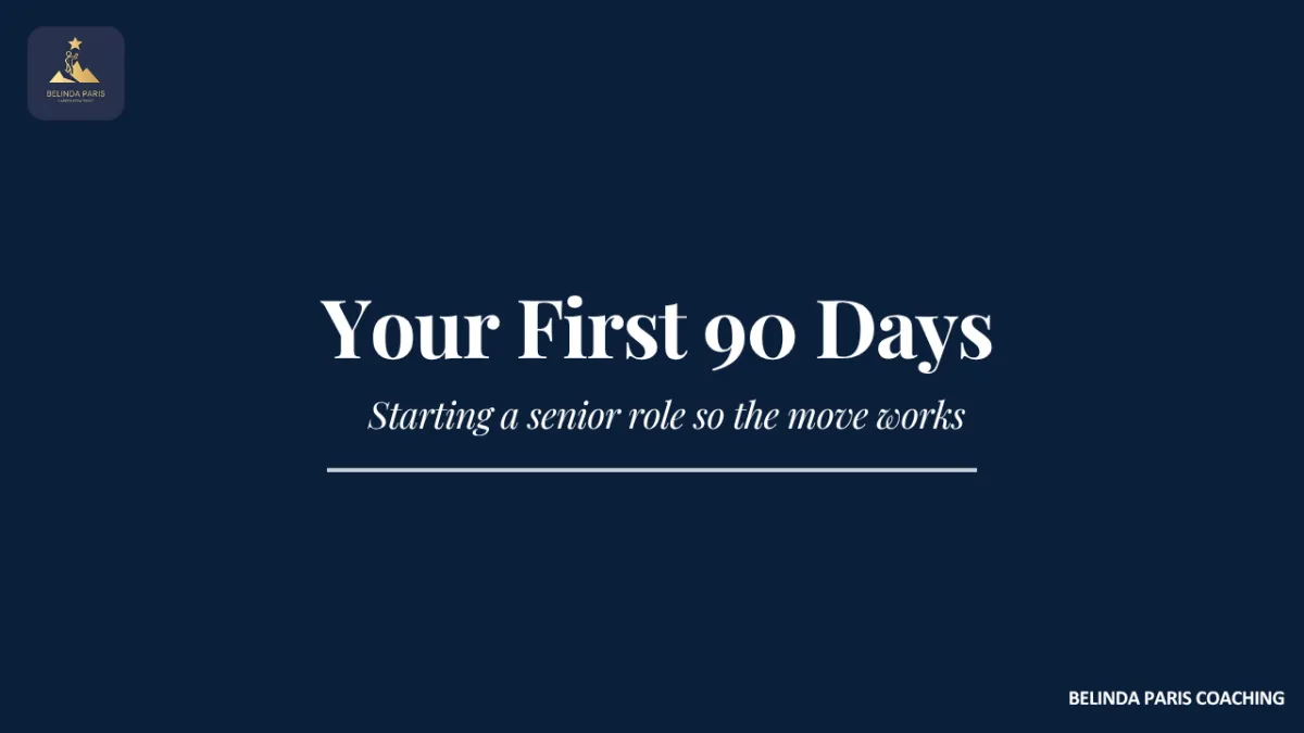 New senior executive planning the first 90 days of a leadership role