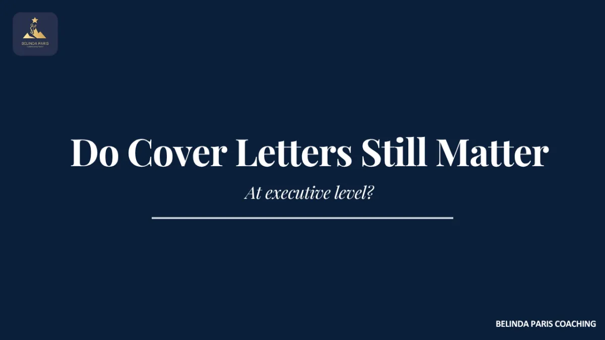 Executive writing a focused cover letter for a senior role