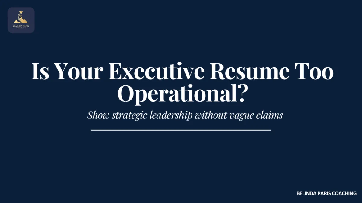 Senior executive reviewing a resume to strengthen strategic leadership positioning