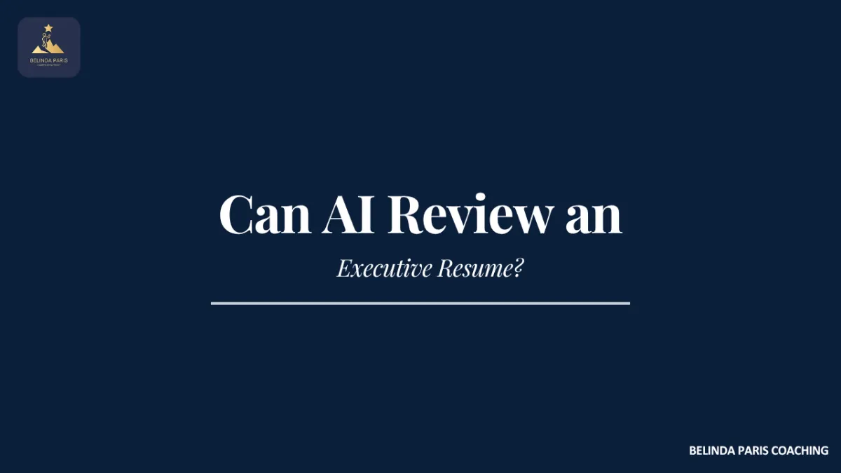 Senior executive comparing an AI resume review with an executive career assessment