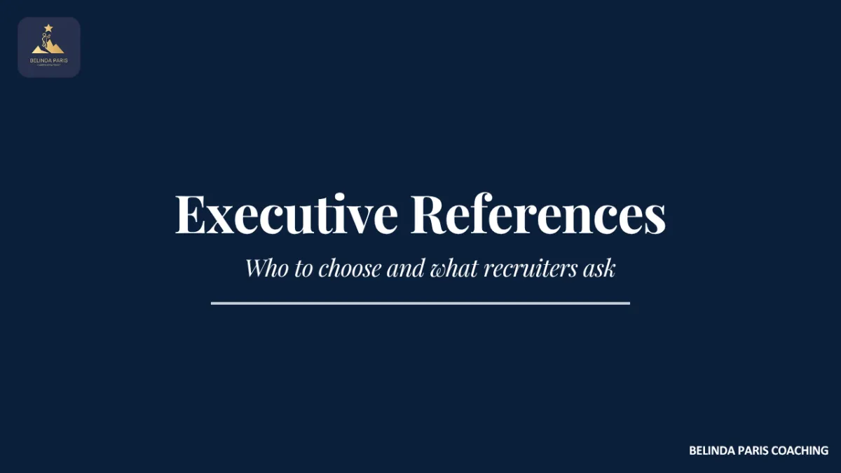Senior executive speaking with a trusted former leader about a reference