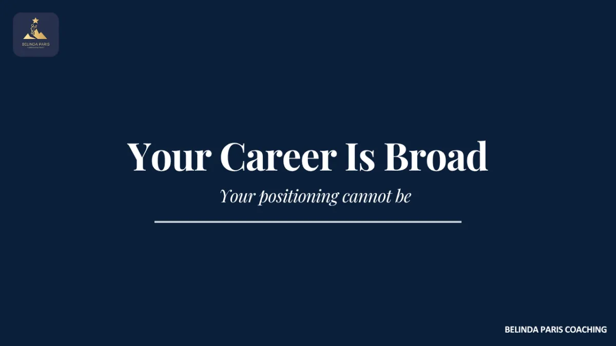 Senior leader clarifying a market proposition across a broad career