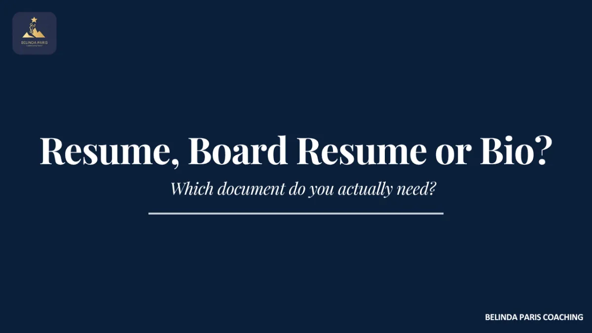 Executive comparing an executive resume board resume and corporate bio